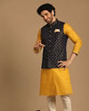 Manyavar Men Vibrant Blue Jacket
