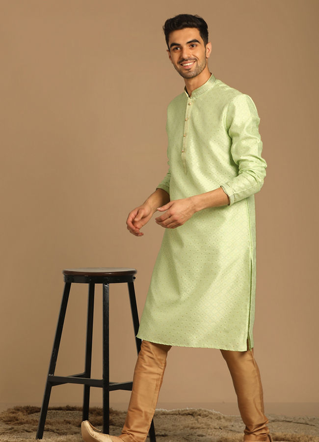 Pista
                                    Self Design Kurta Set