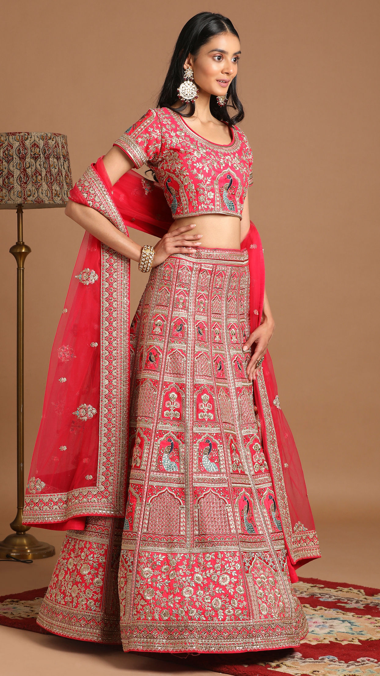 Mohey Women Ravishing Rani Pink Bridal Lehenga