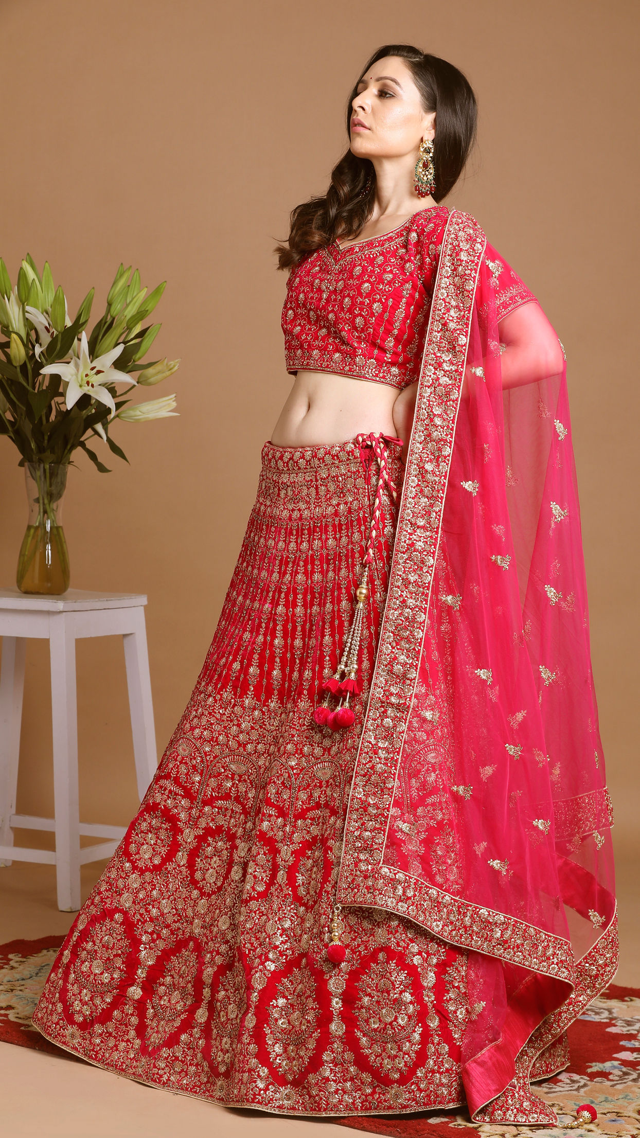 alt message - Mohey Women Traditional Rani Lehenga image number 2