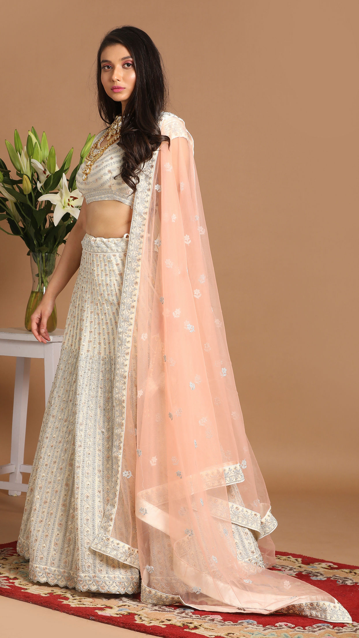 Mohey Women Light Colored Chiffon Lehenga
