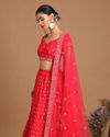 Mohey Women Georgette Rani Pink Bridal Lehenga image number 2