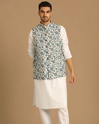 Manyavar Men Fashionable Light Hued Jacket