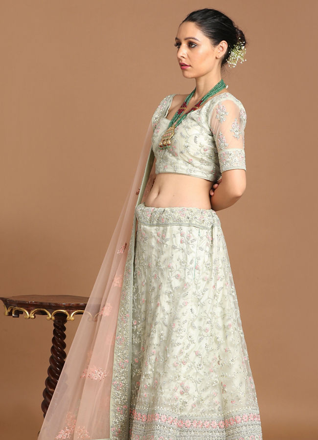 Mohey Women Playful Pista Lehenga