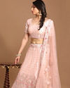 alt message - Mohey Women Light Pink Embellished Lehenga image number 2