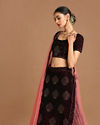 Mohey Women Luxurious Wine Red Velvet Lehenga
