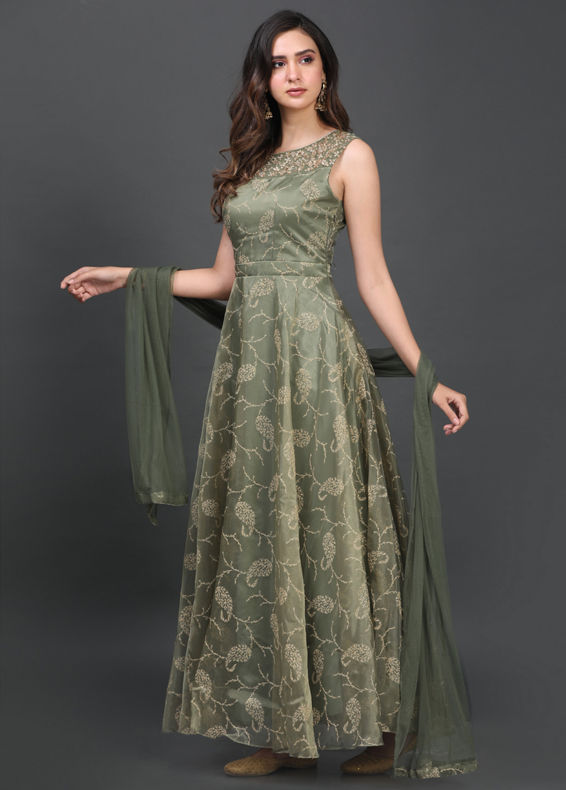 Mohey Women Gorgeous Green Gown