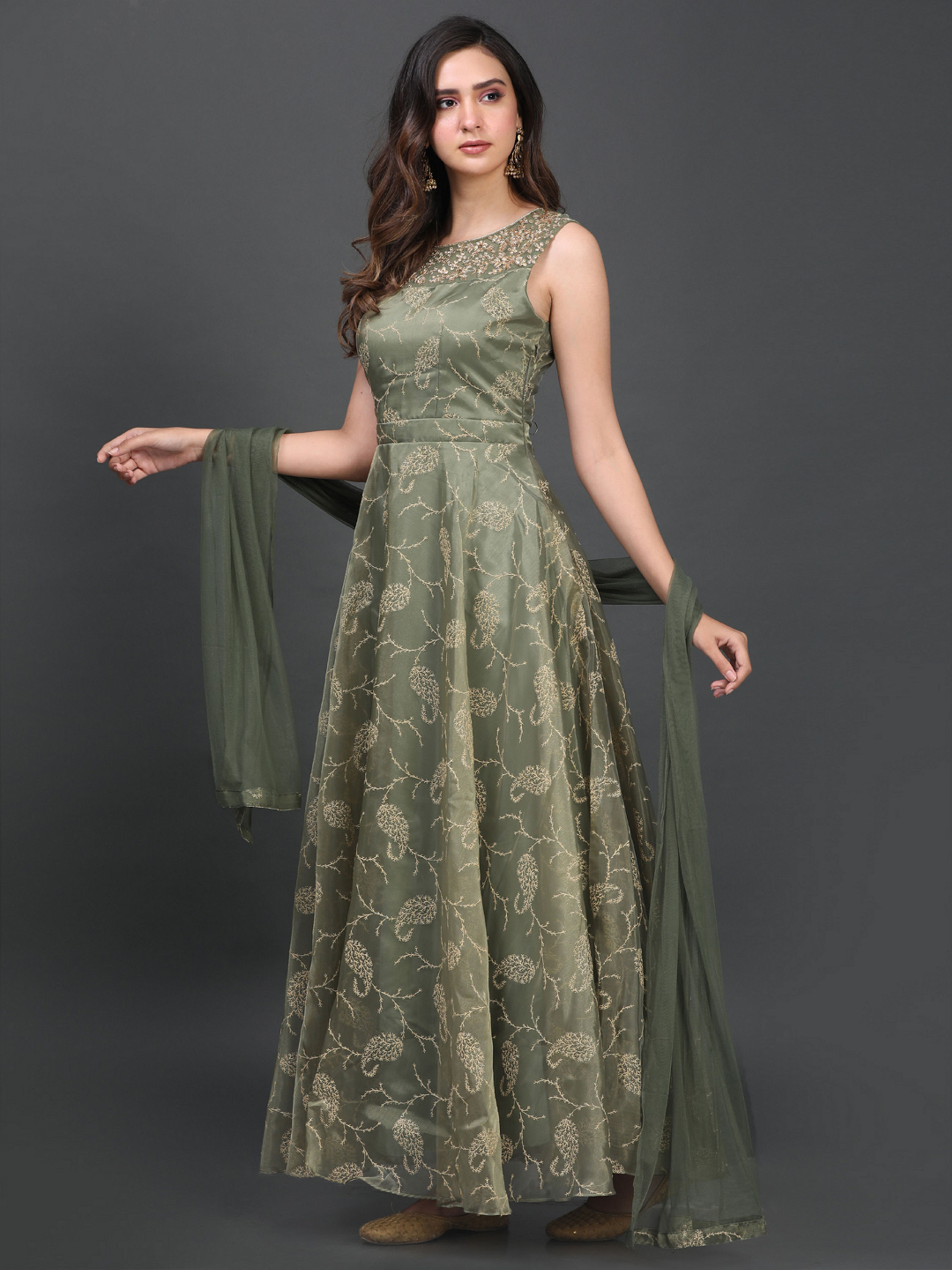 Mohey Women Gorgeous Green Gown