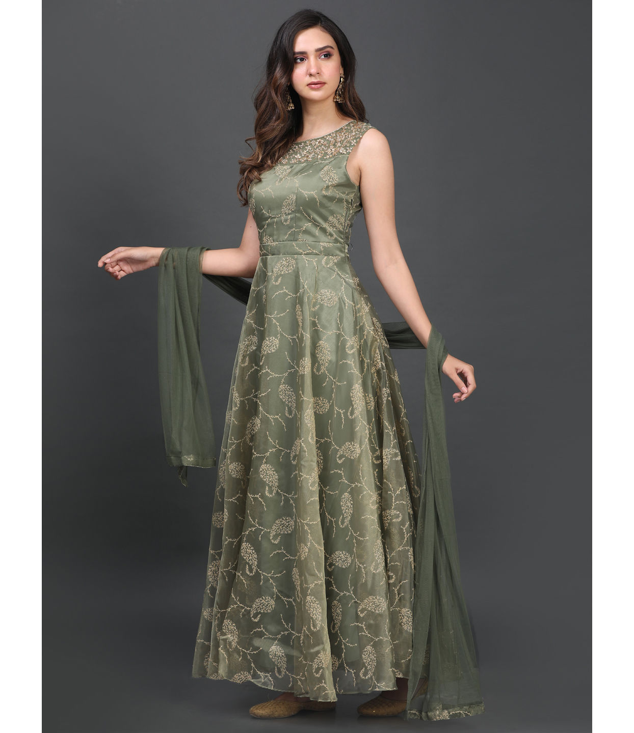 Mohey Women Gorgeous Green Gown