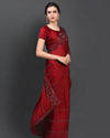 Mohey Women Mesmerizing Maroon Saree