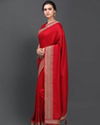 alt message - Mohey Women Decadent Dark Red Saree image number 3