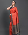 alt message - Mohey Women Elegant Red Saree image number 3