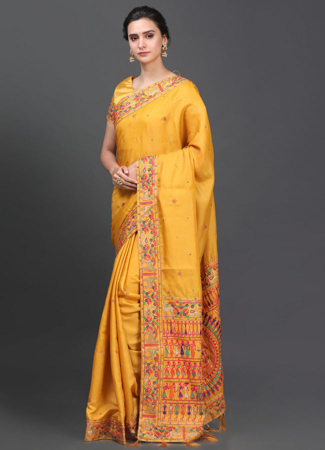 Buy Sensuous Yellow Saree Online in Australia @Mohey - Saree for Women