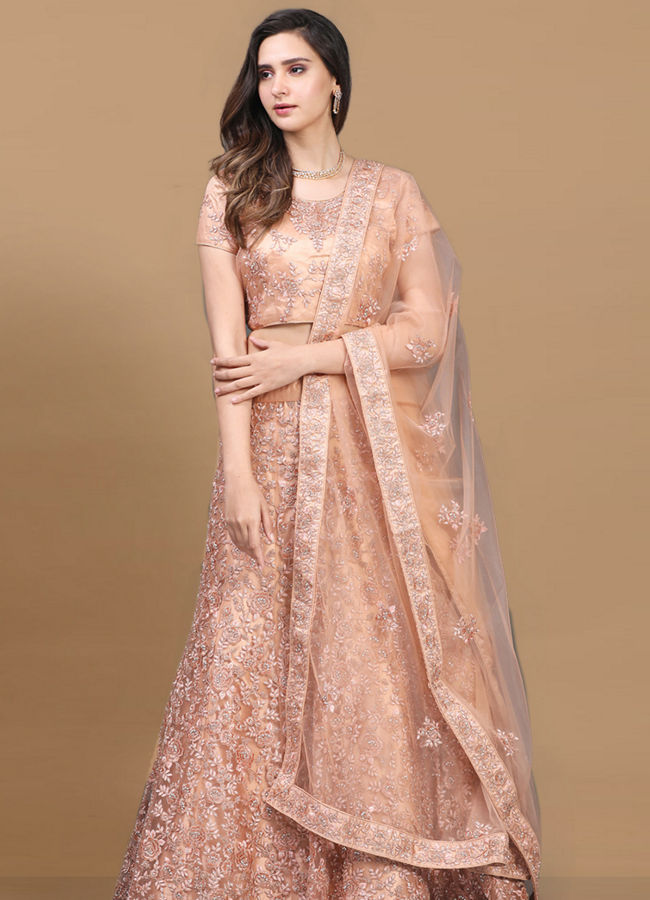 Plush Peach Lehenga image number 0