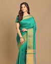 Mohey Women Sensational Sea Green Saree image number 3