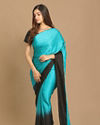 alt message - Mohey Women Light Blue And Black Combination Saree image number 4