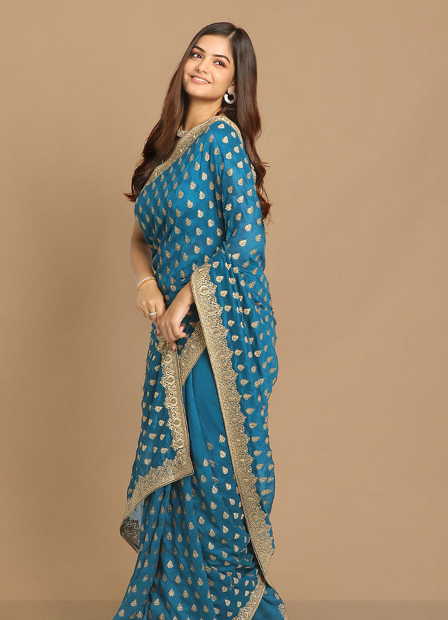 Mohey Women Enigmatic Blue Saree