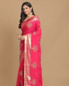 alt message - Mohey Women Traditional Rani Weaved Saree image number 3