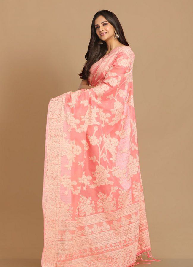 Mohey Women Perky Pink Saree