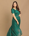 Mohey Women Decadent Dark Green Saree