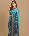Mohey Women Royal Green Silk Saree