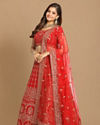 Mohey Women Royal Red Bridal Lehenga