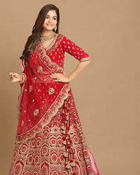 Mohey Women Glamorous Rani Pink Bridal Lehenga
