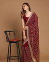 Mohey Women Gorgeous Wine Saree