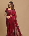 Mohey Women Delicate Wine Saree