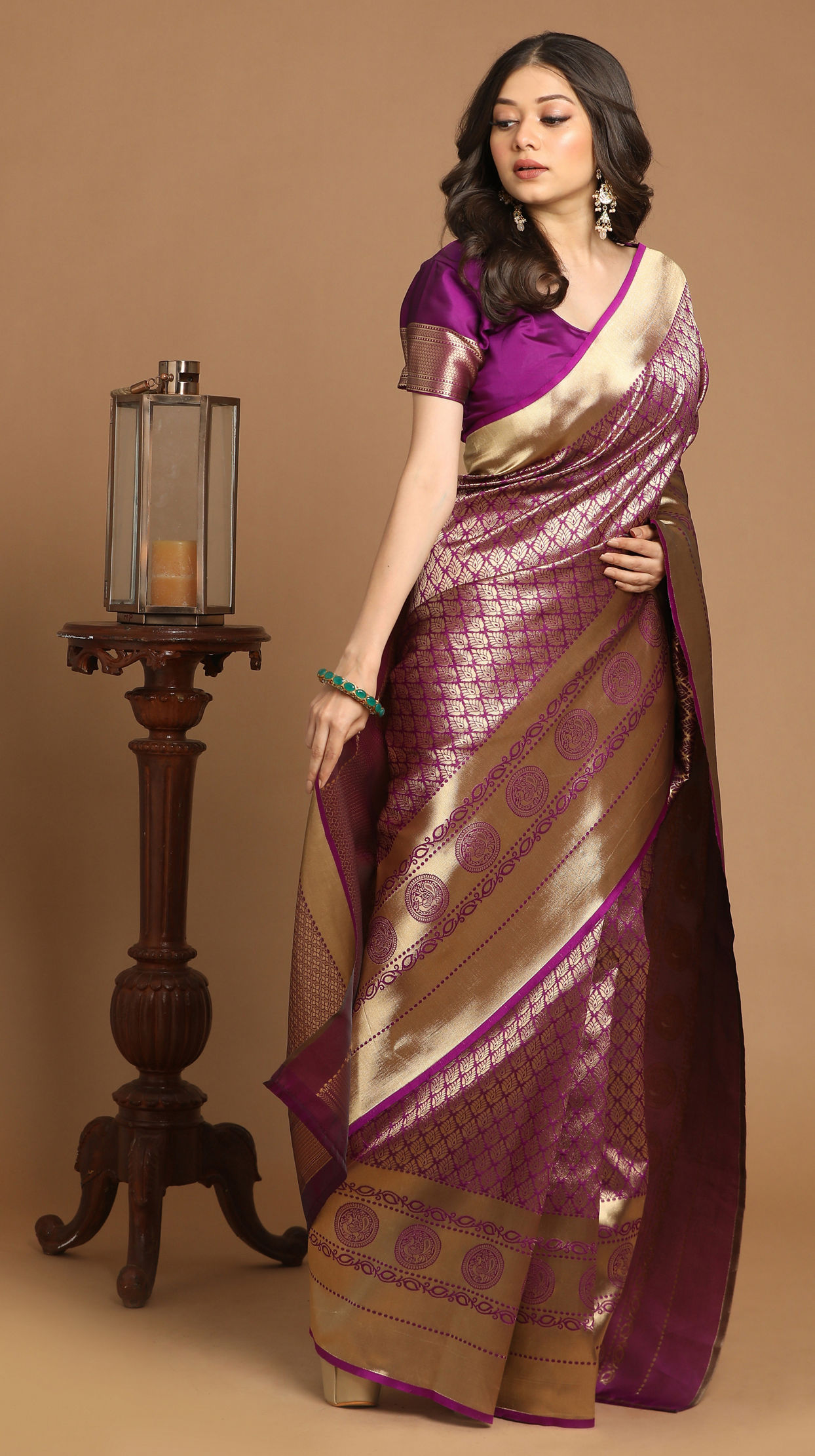 Mohey Women Royal Purple Saree