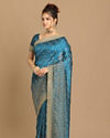 alt message - Mohey Women Stunning Blue Saree image number 4