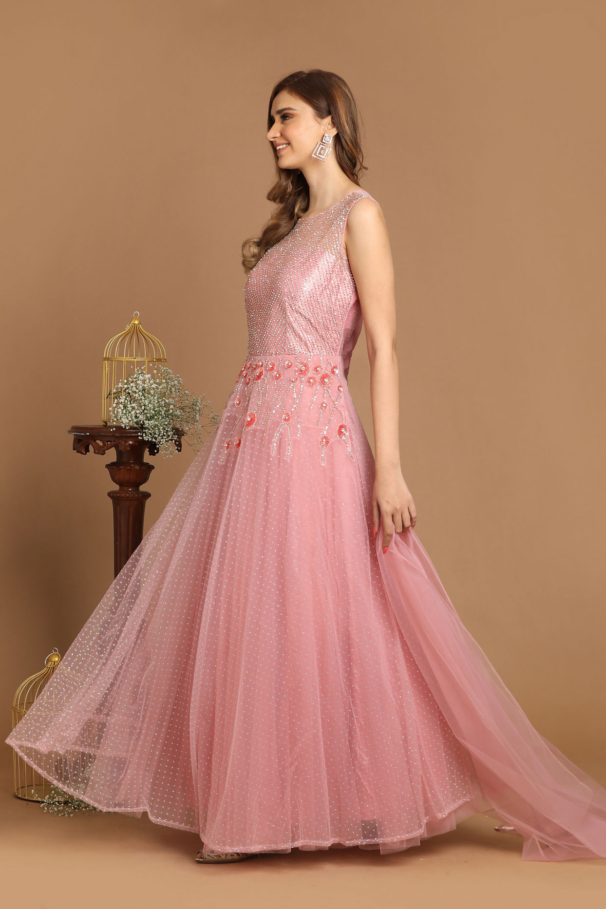 Mohey Women Princessy Pink Gown