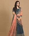 alt message - Mohey Women Blissful Blue Lehenga image number 2