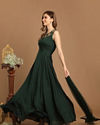 Impressive Bottle Green Gown image number 2