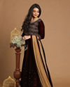 Mohey Women Velvet Maroon Gown