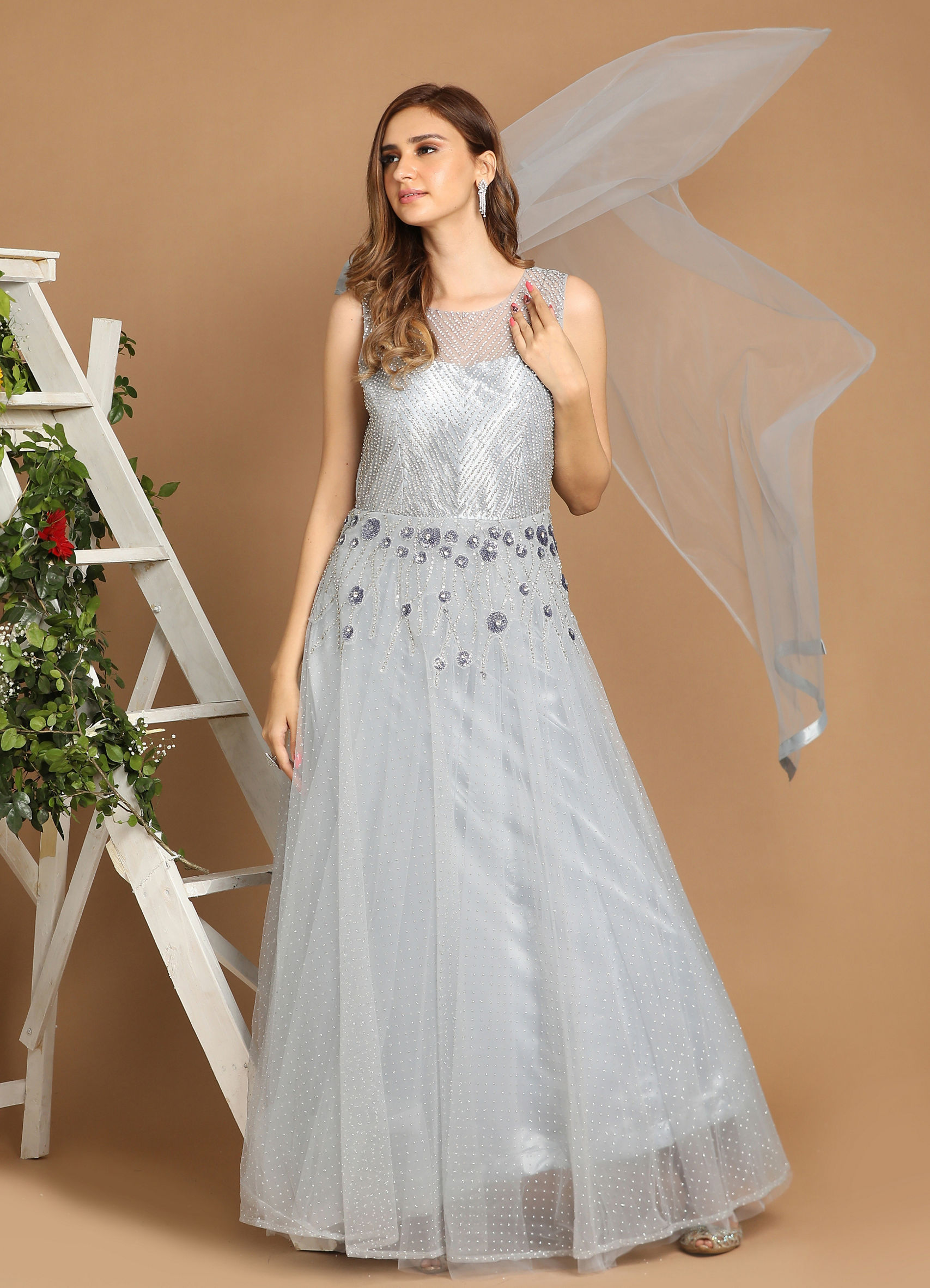 grey dress india Buy Grey Bloom Cotton Dress Online in India