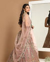 Mohey Women Embellished Rosy Pink Bridal Lehenga