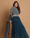 alt message - Mohey Women Classy Blue Lehenga image number 2