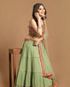 Mohey Women Attractive Pista Stitched Suit