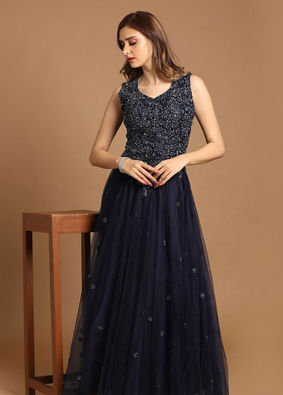 alt message - Mohey Women Bold Blue Gown image number 0