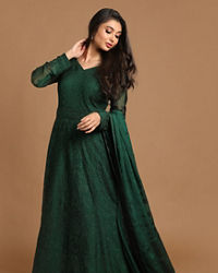 Mohey Women Classy Bottle Green Gown