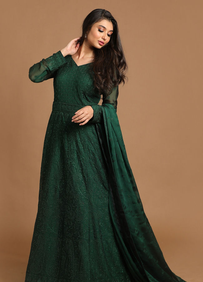 Dark green sales gown online