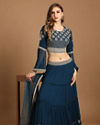 Mohey Women Fabulous Blue Lehenga
