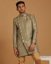 Manyavar Men Classy Green Indo Western