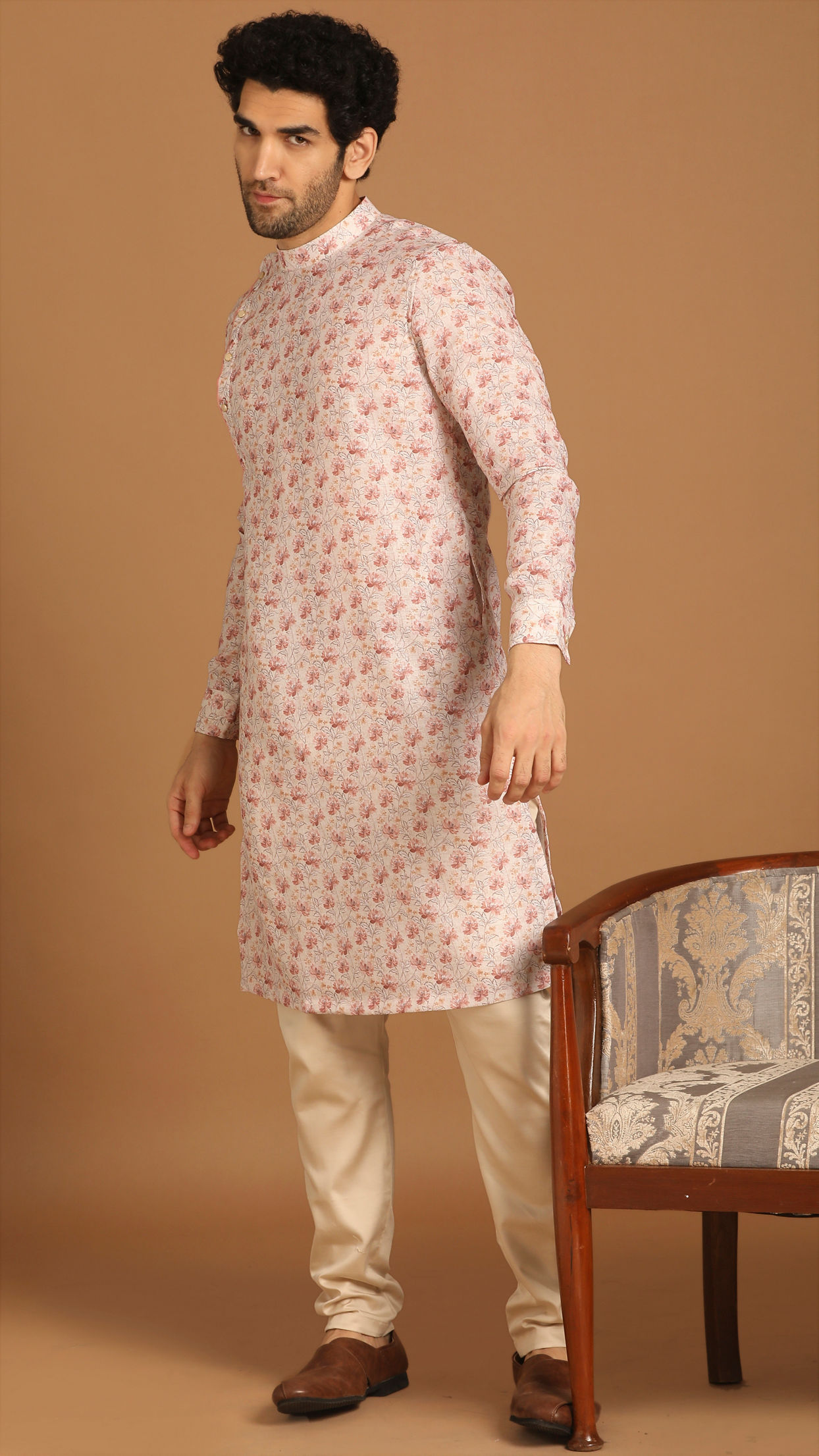 Buy Biscuit Shade Casual Kurta Online in India Manyavar Kurta for Men