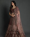 alt message - Mohey Women Royal Maroon Lehenga image number 1