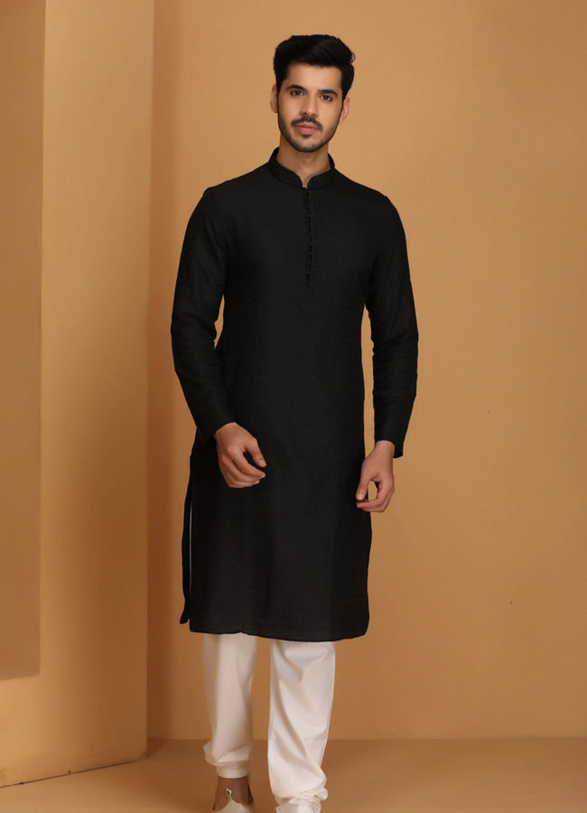 Black kurta discount and black pajama