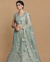 Mohey Women Pista Net Embroidered Bridal Lehenga