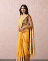 alt message - Mohey Women Yellow Art Silk Saree With Multicoloured Self-Design image number 3