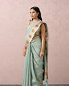 Mohey Women Light Blue Floral Chanderi Saree